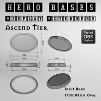 Hero Bases Display Extenders | Round and Ovals | Convert Gaming Bases to Display Bases & Plinths