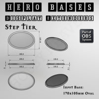 Hero Bases Display Extenders | Round and Ovals | Convert Gaming Bases to Display Bases & Plinths