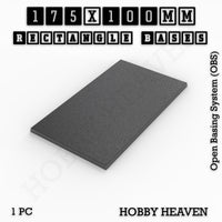 Rectangle Bases Range Sizes - 125x50mm to 200x175mm Large Sizes 3d Print Full Range Tabletop Games