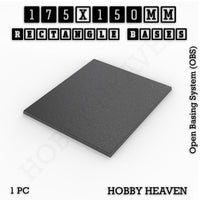 Rectangle Bases Range Sizes - 125x50mm to 200x175mm Large Sizes 3d Print Full Range Tabletop Games