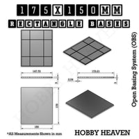Rectangle Bases Range Sizes - 125x50mm to 200x175mm Large Sizes 3d Print Full Range Tabletop Games
