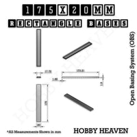 Rectangle Bases Range Sizes - 125x50mm to 200x175mm Large Sizes 3d Print Full Range Tabletop Games