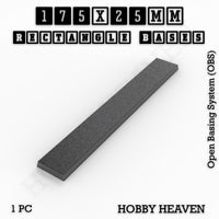 Rectangle Bases Range Sizes - 125x50mm to 200x175mm Large Sizes 3d Print Full Range Tabletop Games