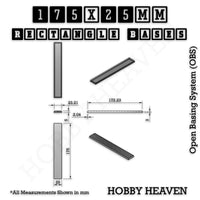 Rectangle Bases Range Sizes - 125x50mm to 200x175mm Large Sizes 3d Print Full Range Tabletop Games