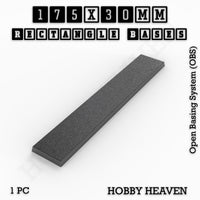 Rectangle Bases Range Sizes - 125x50mm to 200x175mm Large Sizes 3d Print Full Range Tabletop Games