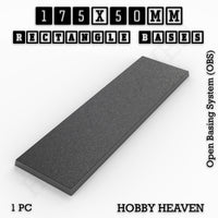 Rectangle Bases Range Sizes - 125x50mm to 200x175mm Large Sizes 3d Print Full Range Tabletop Games