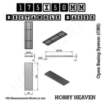 Rectangle Bases Range Sizes - 125x50mm to 200x175mm Large Sizes 3d Print Full Range Tabletop Games