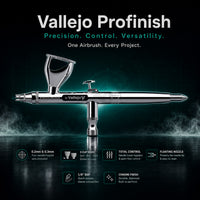 Vallejo Profinish Airbrush 90002 Dual Action Gravity Feed 0.2 & 0.3mm 3 Cups
