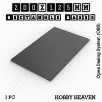 Rectangle Bases Range Sizes - 125x50mm to 200x175mm Large Sizes 3d Print Full Range Tabletop Games