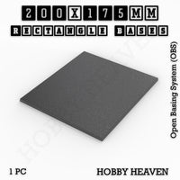 Rectangle Bases Range Sizes - 125x50mm to 200x175mm Large Sizes 3d Print Full Range Tabletop Games