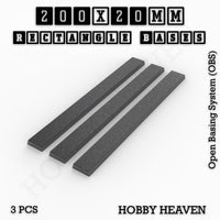 Rectangle Bases Range Sizes - 125x50mm to 200x175mm Large Sizes 3d Print Full Range Tabletop Games