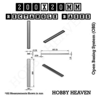 Rectangle Bases Range Sizes - 125x50mm to 200x175mm Large Sizes 3d Print Full Range Tabletop Games