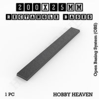 Rectangle Bases Range Sizes - 125x50mm to 200x175mm Large Sizes 3d Print Full Range Tabletop Games