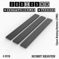 Rectangle Bases Range Sizes - 125x50mm to 200x175mm Large Sizes 3d Print Full Range Tabletop Games