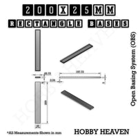 Rectangle Bases Range Sizes - 125x50mm to 200x175mm Large Sizes 3d Print Full Range Tabletop Games