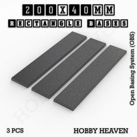 Rectangle Bases Range Sizes - 125x50mm to 200x175mm Large Sizes 3d Print Full Range Tabletop Games