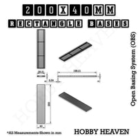 Rectangle Bases Range Sizes - 125x50mm to 200x175mm Large Sizes 3d Print Full Range Tabletop Games