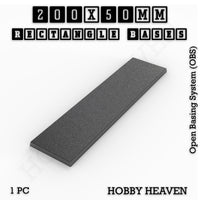 Rectangle Bases Range Sizes - 125x50mm to 200x175mm Large Sizes 3d Print Full Range Tabletop Games