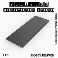Rectangle Bases Range Sizes - 125x50mm to 200x175mm Large Sizes 3d Print Full Range Tabletop Games