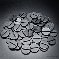 25mm Round Slotted Bases for Wargaming Miniatures | Durable Plastic | Compatible with Popular Tabletop Games