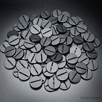 25mm Round Slotted Bases for Wargaming Miniatures | Durable Plastic | Compatible with Popular Tabletop Games