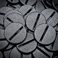 25mm Round Slotted Bases for Wargaming Miniatures | Durable Plastic | Compatible with Popular Tabletop Games