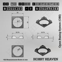 Round to Square Bases Shape and Size Converters 3d Print Full Range