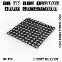 Square to Square Bases Size Converters 3d Print Full Range
