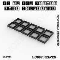 Square to Square Bases Size Converters 3d Print Full Range
