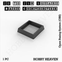 Square to Square Bases Size Converters 3d Print Full Range