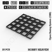Square to Square Bases Size Converters 3d Print Full Range