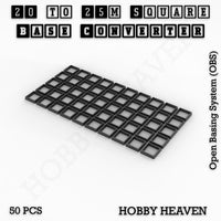 Square to Square Bases Size Converters 3d Print Full Range