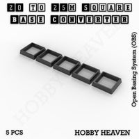 Square to Square Bases Size Converters 3d Print Full Range