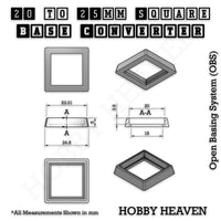 Square to Square Bases Size Converters 3d Print Full Range