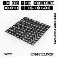 Square to Square Bases Size Converters 3d Print Full Range