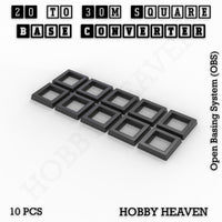 Square to Square Bases Size Converters 3d Print Full Range