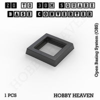 Square to Square Bases Size Converters 3d Print Full Range