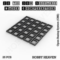 Square to Square Bases Size Converters 3d Print Full Range