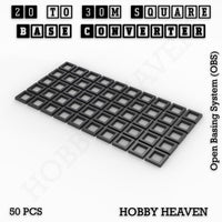 Square to Square Bases Size Converters 3d Print Full Range