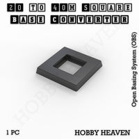 Square to Square Bases Size Converters 3d Print Full Range