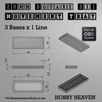 Square Movement Trays | OBS System | 20mm 25mm 30mm 40mm 50mm Bases