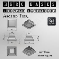 Hero Bases Display Extenders | Squares and Rectangles | Convert Gaming Bases to Display Bases & Plinths