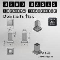 Hero Bases Display Extenders | Squares and Rectangles | Convert Gaming Bases to Display Bases & Plinths