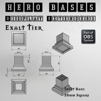 Hero Bases Display Extenders | Squares and Rectangles | Convert Gaming Bases to Display Bases & Plinths