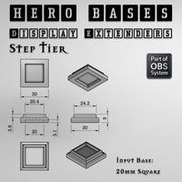 Hero Bases Display Extenders | Squares and Rectangles | Convert Gaming Bases to Display Bases & Plinths