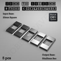 Square to Rectangle Bases Size Converters 3d Print Full Range