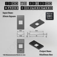 Square to Rectangle Bases Size Converters 3d Print Full Range