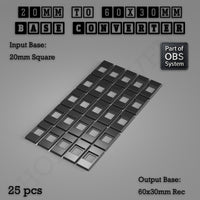 Square to Rectangle Bases Size Converters 3d Print Full Range