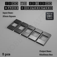 Square to Rectangle Bases Size Converters 3d Print Full Range