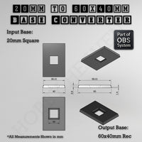 Square to Rectangle Bases Size Converters 3d Print Full Range
